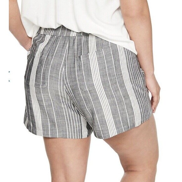 Women's Sonoma Shorts Ultracomfort Waistband Mid Rise Plus Pull On Stripe 4X NWT - Picture 2 of 8